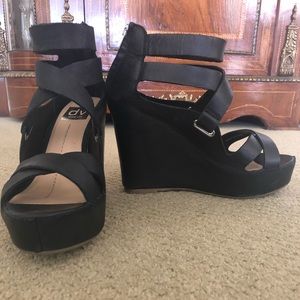 Dolce Vita Black Open Toe Wedge